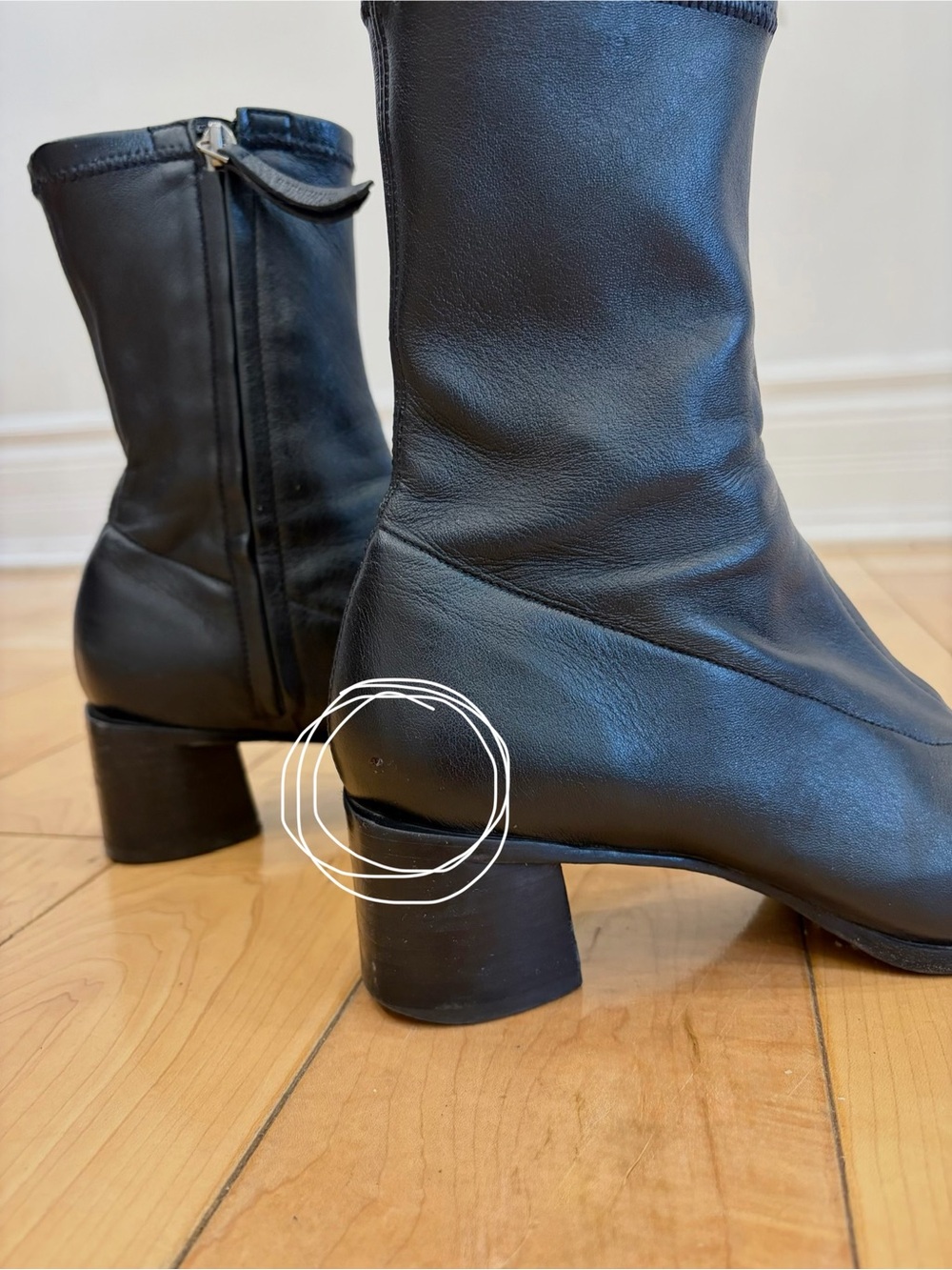 Reformation Black Soft Leather Ankle Boots - Picture 10 of 11